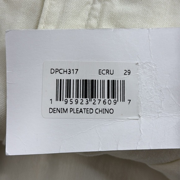 FRAME NWT Ecru Ivory High Waist Wide Leg Denim Pleated Front Chino Pants - Picture 7 of 12